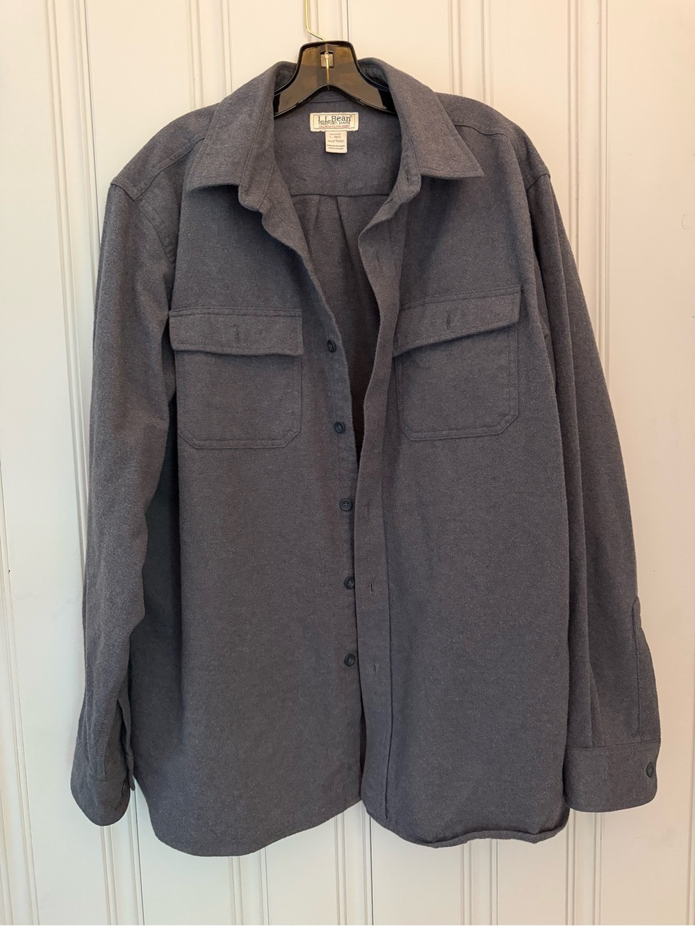 Vintage L.L. Bean Men's Slate Gray Wool-Blend Chamois Shirt Jacket